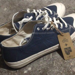 pozu sustainable veg sneakers - "moth," indigo UK 44